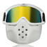Motorcycle Helmet Riding Modular Face Mask Shield Yellow Lens Detachable Goggles - 1