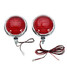 Pair 12V Round Motorcycle LED Headlight 6000LM Bumper Red Blue Flashing Light Safety - 9