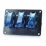 Trio Car Rocker Toggle Switch Carbon Fiber Light 20A 12V Modification Blue On-off - 2
