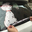 Moving Car Stickers Dog Cartoon Decals Tail Rear Window Wiper Reflective 3D - 2