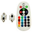 Pair RGB Remote Control 5050 Flash Interior Lamp 36MM 6SMD Car LED Light - 1