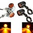 Pair 12V Motorcycle Turn Signal Indicator Light Lamp For Harley Hollow Amber - 1