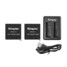 Dual USB Charger 1400mAh 2Pcs XiaoYi 4K Xiaomi Yi 4K Battery - 1