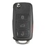 Case Car Uncut Blade VW Flip 4 Buttons Remote Key Black Shell - 6