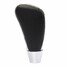 Diamond Round Aluminum Black Knob Shift Gear Stick Shifter Head Leather Car - 3