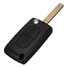Flip Remote Folding 2 Button Citroen Key Fob Case Shell Black - 2