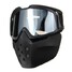 Detachable Filter Face Mask Shield Silver Motorcycle Helmet Lens Goggles Mouth - 5