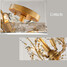 E12 Crystal Bedroom Black Lights Flush Mount Vintage Metal Painting Gold - 5