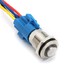 Blue LED Momentary Socket 5Pin 16mm 12V Push Button Switch Metal - 4