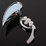Design Skull Blade Motorcycle Mirrors Silver - 6