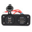 Dustproof Dual USB Port Ammeter LED Digital Voltmeter DC12-24V Waterproof - 2