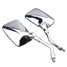 10mm Motorcycle Rear View Mirrors Sliver Chrome - 5
