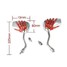 Hands Skeleton Modified Motorcycle Rear View Mirror Red - 3