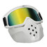 Motorcycle Helmet Riding Modular Face Mask Shield Yellow Lens Detachable Goggles - 2