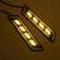 Daytime Running Fog Turn Signal Light Shape COB LED DRL 800LM White Pair Yellow - 3