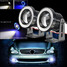 Angel Eye Blue Halo Ring Car SUV COB LED DRL Fog Driving Light Projector Lens - 1