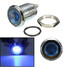 Silver Metal Dash Lamp 12mm LED Indicator Light Pilot Screw Black Shell - 11
