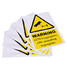 5pcs Stickers CCTV Yellow Window Signs Decal Warning - 3