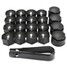 AUDI Locking Black Grey 17MM Bolt Nut Caps Covers Wheel Removal Tool Key - 2