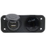LED Panel Car Boat Marine Dual USB Charger Adapter 12V Voltmeter Waterproof - 7