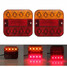 Light Lamp Red LED Taillight Pair Amber Trailer Truck 10-30V Turn Signal Brake - 2