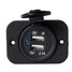 Power Outlet Double Port Accessory Mount USB Socket 5V 2.1A Auto Panel - 2