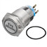 Fire LED Light Momentary Silver Metal 12V 19mm Push Button Switch 5 Pin - 3