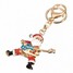 Santa Metal Keychain Car Purse Bag Rhinestone Head Key Chain Ring Pendant - 5