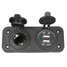 12V Dual USB Adapter Auto Cigarette Lighter Socket Motor Bike - 1