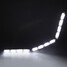 1Pair Yellow LED Turn Lights Lamp Streamer Daytime Running Lights Steel Ring White - 4