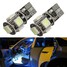 T10 Ice Blue Canbus Error Free SMD LED Car Light Bulbs - 2