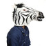 Animal Festival Funny Head Mask Halloween Costume Latex Cosplay Zebra - 6