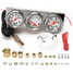 Oil Pressure Complete Set Universal Volt Voltage Water Temp Panel Gauge - 1