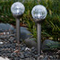 Light Crackle Ball Color Changing Garden Lamp Set Glass Solar Stake - 6