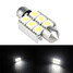 5050 6SMD Double Shape Canbus Error Free Car LED 36MM White Light Bulb - 1