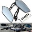 M8 Motorcycle Scooter Mirrors Rear View Side Black Universal M10 Blue Aluminium - 1