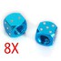 Bike Car Tyre Valve Blue Pair of DiCE Metal Covers - 1