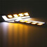 Turn Signal Light Car LED 12V White DRL Fog Light Driving Shape COB Yellow - 7