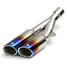 Muffler Twin Double Tip Motorcycle Universal Steel Exhaust Tail Pipe - 5