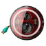 Red 7Inch 6000K LED Halo Wrangler Angle Eyes Beam Headlight Light For Jeep Turn White DRL - 4