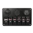 Rocker Switch Panel Circuit Cigarette Lighter Socket 6 Gang Voltmeter Boat Marine USB Socket - 1