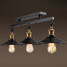 Metal Light Adjustable American Loft 3 Heads Glass Flush Mount Vintage - 3