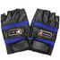 Black Red Sports Finger Leather Gloves Blue Men's Motorcycle Cycling Half Protective Biker - 2