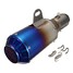 Stainless Steel Gp Motorcycle Street Bike 51mm Silver Exhaust Muffler Pipe Grilled Blue Mesh - 4