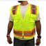 Warning Reflective Stripes Safety Vest Yellow Motorcycle Waistcoat - 1