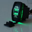Green LED Backlit 5V 3.1A Car Boat Output Dual USB Charger Rocker Switch - 10