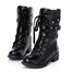 Women Motorcycle Cool Punk Black Boots - 1