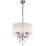 White Shed Chandelier Fabric Drum Crystal - 1