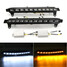 Pair White LED DRL Fog Light Daytime Running Light Audi Q7 Turn Signal Yellow - 2