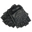 Men Sports PU Leather Tactical Outdoor Black Half Finger Fingerless Gym Gloves - 4